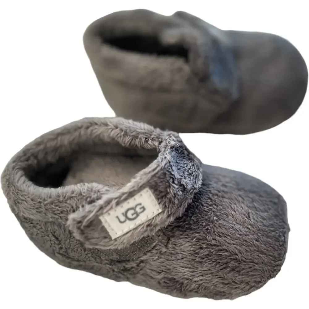 NWOT Infant Plush Ugg No Tie Booties GRAY size 4/5
